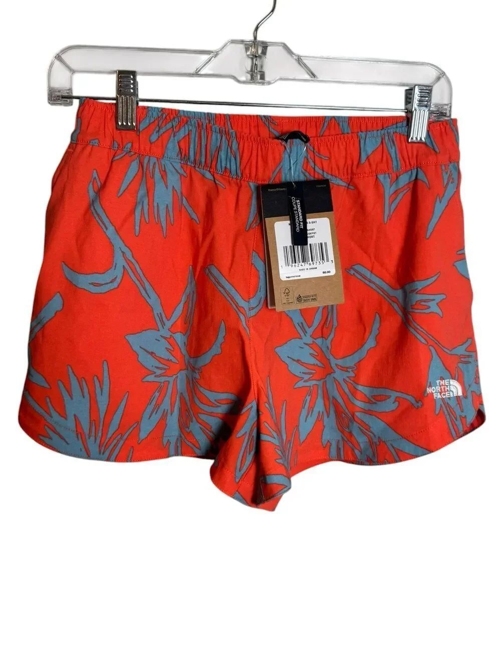 The North Face Class V Shorts Retro Orange tropical Paintbrush Print Women's S